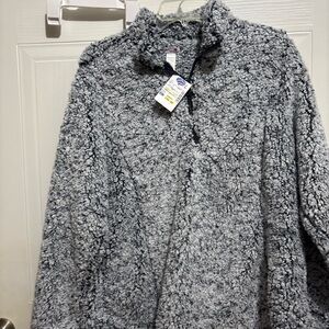 Cozy Gray Sherpa Pullover